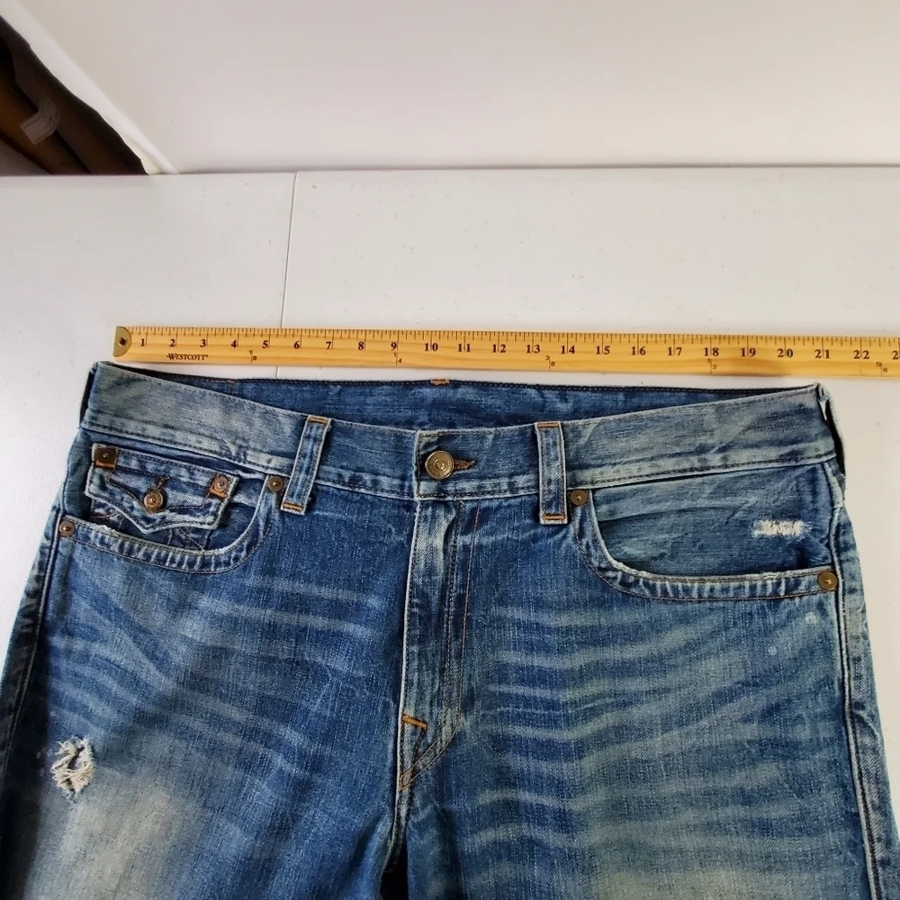 True Religion Geno Relaxed Slim Jeans Men's‎ Size 40 Button Flap Back Pockets